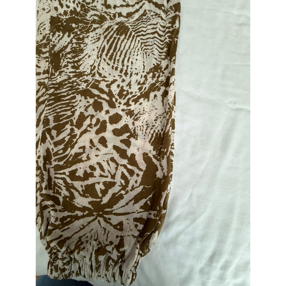 Blue Island Strapless Tropical Print Jumpsuit Brown White Small Drawstring - Picture 8 of 14